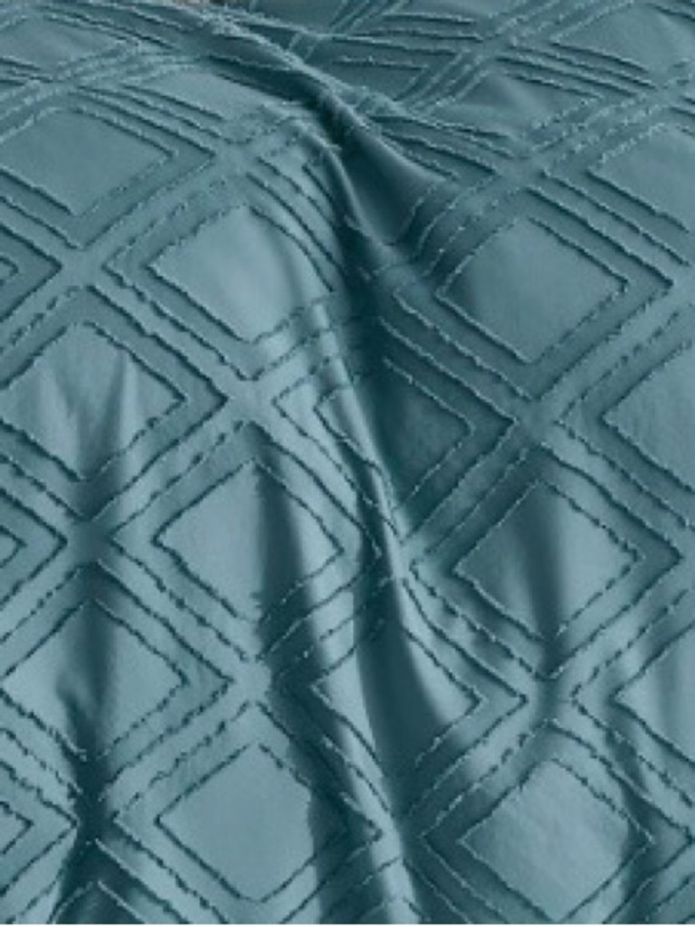 TWIN BOHO Grid Tufted Duvet 3Pc Set - 100% Microfiber- GRAYISH BLUE - Picture 5 of 15
